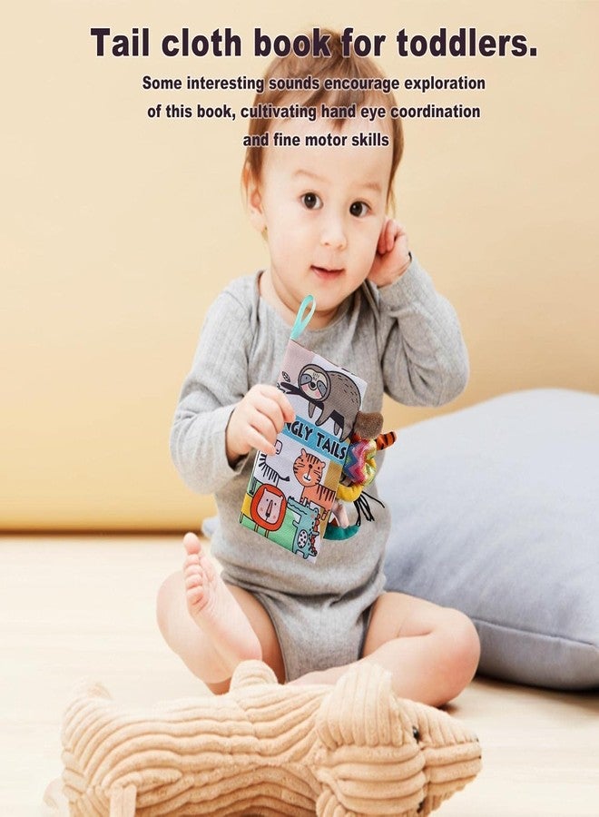 BeFunky Baby Fabric Book, Soft 3D Picture and Crinkle Book for 0-12 Months, Sensory Montessori Learning Toy for Boys Girls (Jungly Tail), Multicolor - Image 2